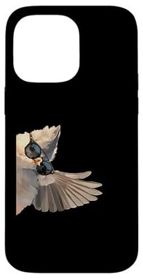 Mignon oiseau mésange portant des lunettes de soleil agitant sur le côté Coque pour iPhone 14 Pro Max