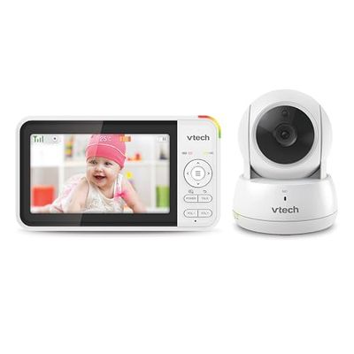 VTech VM924 Babyphone Caméra, 5'' Moniteur Vidéo Camera Bébé, Surveillance Baby Phone Camera sans Fil WiFi, Pan-Tilt-Zoom, VOX, Communication Bidirectionnelle Vision Nocturne, Température