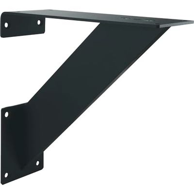 EBB Consola de bar inclinada de Korfu – Base de mostrador con tornillos – Consola de mostrador, acero negro