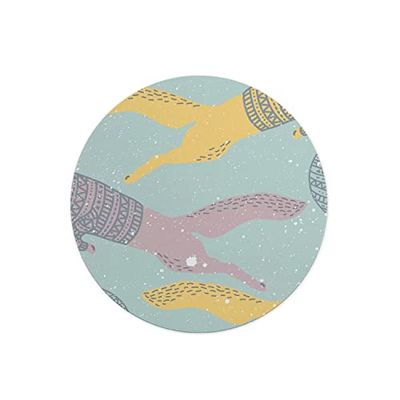 Questo Casa, Round Digital Printed Mouse Pad, Non-Slip Base, for Office and Home, Diameter:22cm