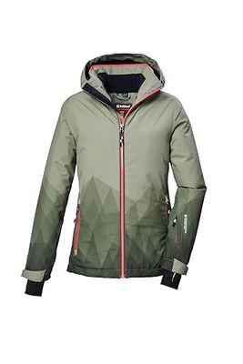 killtec KSW 328 GRLS SKI JCKT - Giacca da sci/giacca funzionale con cappuccio e ghetta antineve Bambina, light moss,