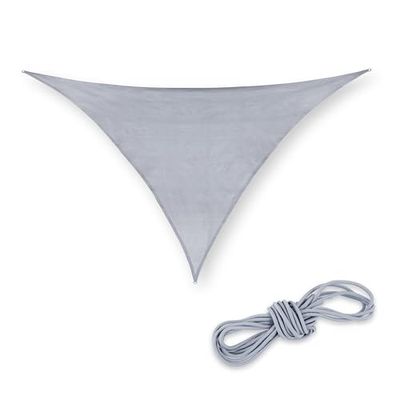 Relaxdays Voile Pare-Soleil Triangulaire, Toile HDPE, stabilisée UV, concave, Efficace, 3 x 3 x 4,35 m, Gris Clair