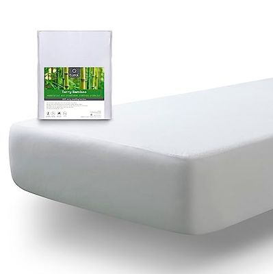 tural - Zestaw 2 wodoodpornych i oddychających ochraniaczy na -Matelas. 100% bambusowa tkanina frotte Wymiary 90x200 cm/Prześcieradło w kształcie