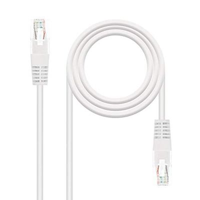 Cable Red Cat.6 UTP AWG24 Blanco 30 CM - Conexión de Red de Alta Velocidad, Ideal para transferencias de Datos y Redes informáticas.