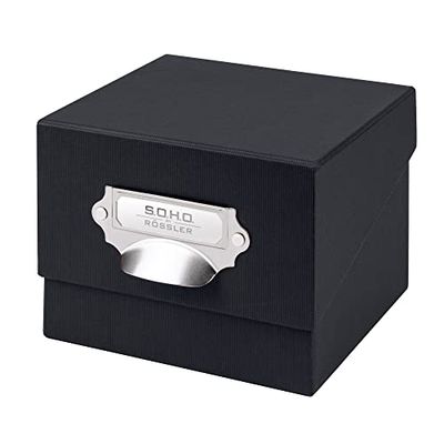 Rössler SOHO 165 mm x 150 mm x 122 mm A4 fotolåda med handtag och indexhållare – svart