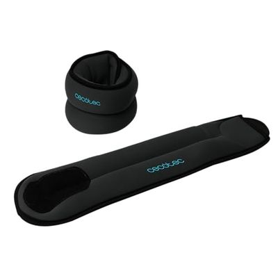 Cecotec Drumfit AnkleBell 2000 Neo justerbara handleds- och handledsvikter. Set med 2 justerbara fotlänkar med kardborreband, vikt på 2 kg, sandfyllningar, mått 42 x 10 x 3,5 cm
