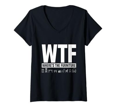 Womens Wtf - Where'S The Furniture - Furniture Flipping V-Neck T-Shirt