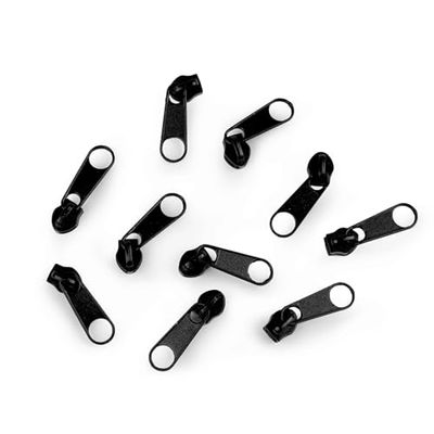cyclingcolors 10x Tirador de Cremallera Tamaño N°3 de Metal Cursor Kit de Reparación Reemplazo Ropa Vaqueros Maleta Equipaje, negro