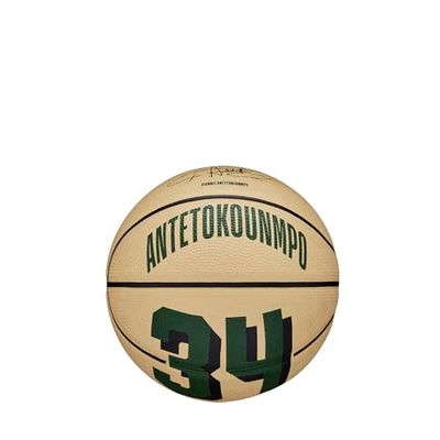 Wilson NBA Player Icon Giannis Antetokounmpo Mini Ball WZ4007501XB, Unisex basketballs, beige, 3 EU