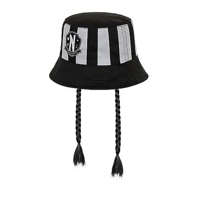 Mercredi Braid Bucket Mok, zwart, Zwart, Eén maat, bucket braid muts