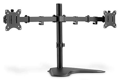 DIGITUS Soporte para monitor - Soporte - 2 monitores - Hasta 32 pulgadas - Hasta 2x 8 kg - VESA 75x75, 100x100 - Negro