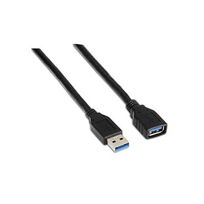 Aisens - Cabo USB 3.0, tipo A/M-A/H, preto, 1 m