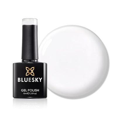 Bluesky Gel Nail Polish 10ml, Gweneira - 80516, White Gel Nail Polish for 21 Day Manicure, Requires Curing Under LED UV Nail Lamp