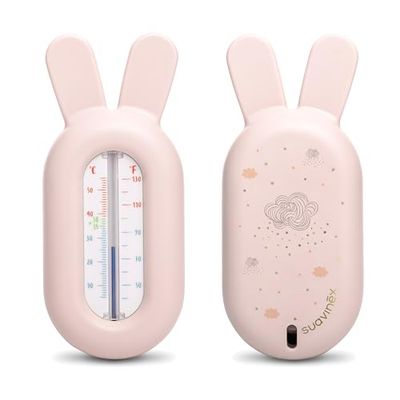 Suavinex, Babybadtermometer, kvicksilverfri badtermometer, exakt och färgskalad, säker, robust och lätt att använda. Dreams-design, rosa