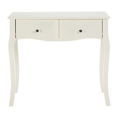Premier Housewares , Dressing Tables Ivory White Dressing Table Wooden Vanity Table MDF Makeup Desk H73 x W83 x D50 cm