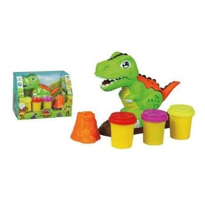 JUGATOYS Kneden massa met dinosaurus, 3 flessen en vormen, 25 x 19 x 15 cm, geen klei, meerkleurig (8436585223015)