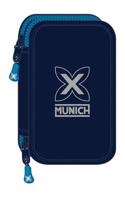 Safta München NAUTIC Pennenetui voor kinderen, pennenetui met 28 accessoires, ideaal voor kinderen van 5 tot 14 jaar, comfortabel en veelzijdig, kwaliteit en sterkte, 12,5 x 4 x 19,5 cm, marineblauw,