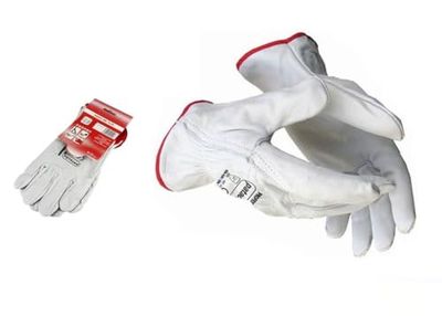 DRW Guantes trabajo piel reforzado 12 juegos Talla XL