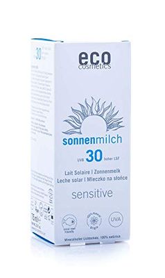 Eco Cosmetics Latte solare con SPF da 30 "Sensitiv”, da 75 ml (etichetta in lingua italiana non garantita)