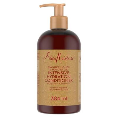 SHEA MOISTURE - Après-shampoing Femme Hydratation Intense - Pour les cheveux secs et abîmés - Au Miel de Manuka et Huile de Mafura - Adoucit les cheveux - 384ml