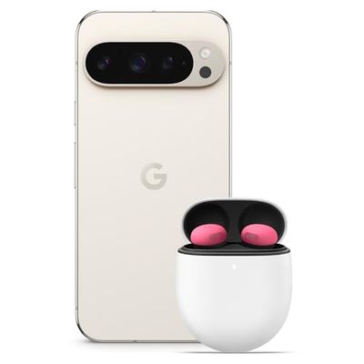 Google Pixel 9 Pro - Unlocked Android Smartphone with Gemini, Triple Rear Camera System, 24-Hour Battery, and 6.3" Super Actua Display - Porcelain, 128GB+Pixel Buds Pro 2