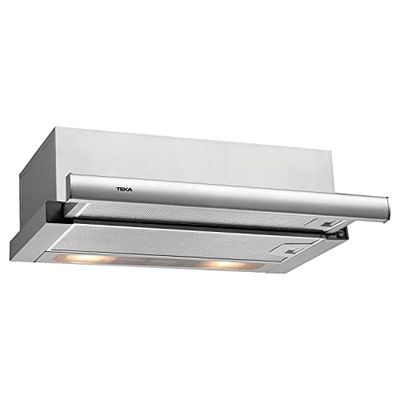 TEKA Campana Extractora Telescópica de 60 cm, Doble Turbina, 2 Velocidades, Acero Inoxidable, Instalación Recirculación, Modelo TL 6310