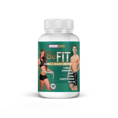 Healthy Fusion Be Fit | Bruciagrassi + Dimagrimento + Riduzione dell'appetito | Tè verde, Glucomannano, L-Carnitina, Zenzero | Potente termogenico | Formula per la perdita di grasso e peso 90 capsule