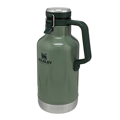 Stanley Classic Easy- Pour Growler 1.9L Hammertone Green - Geïsoleerde Growler - Houdt bier fris en koel - Roestvrij staal - Lekvrij - Vaatwasserbestendig