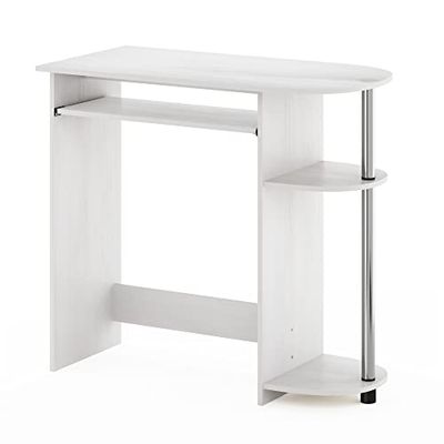 Furinno Computerbureau, ontworpen hout, wit eiken/roestvrij staal, 40,01 (D) x 80,01 (B) x 73,03 (H) cm