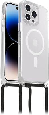 Otterbox Funda React Necklace con MagSafe para iPhone 14 Pro MAX, Ultra Fina, Funda Protectora con cordón Cuello Ajustable-Desmontable, Cumple los Estándares Militares, Transparente -Sin Caja Retail