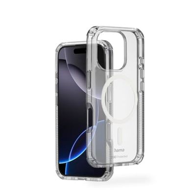 Hama Custodia Extreme Protect per iPhone 16 Pro e MagSafe (D3O Bumper, antiurto, anticaduta, infrangibile, trasparente, senza ingiallimento, custodia magnetica per ricarica induttiva)