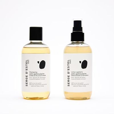 SERGE D'ESTEL PARIS - Routine Anti Pelliculaire 500ml Élimine les Pellicules Visibles Apaise les Démangeaisons Empêche la Réapparition des Pellicules Shampoing et Lotion AntiPelliculaire 100% Vegan
