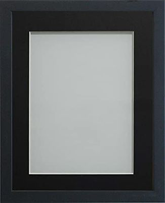 Frame Company Jellybean Range Black Wooden A2 Picture Photo Frame with Black Mount for Image A3 * Choice of Colours & Sizes* Fitted with Perspex