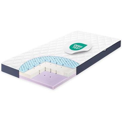 Julius Zöllner Colchão para bebé Dr. Lübbe Air Premium Flex, princípio de 3 camadas, espuma fria, capa removível FRESH & DRY FLEX, tamanho médio