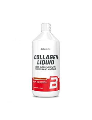 BioTechUSA Collagen Liquid | Hydrolyzed Collagen | with Essential Vitamins and Minerals for Connective Tissues, 1000 ml, Tropical Fruit