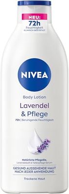 NIVEA Balsam do ciała, lawendowy i pielęgnacyjny, krem do ciała o zapachu lawendy i głębokiej pielęgnacji serum do 72 h nawilżenia, balsam do ciała z olejkami pochodzenia naturalnego (400 ml)