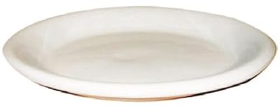 Ceramiche Angela Rinaldi -Sottovaso Piatto in Ceramica di Vietri dipinto a mano Maioliche Design Fioriera Terracotta Cache-pot (Diametro cm 25 altezza cm 3 kg 1, bianco)