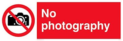 No Photography Sign - Señal de fotografía (300 x 100 mm, L31)