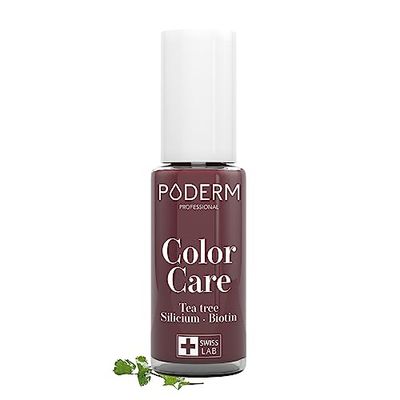PODERM Swiss-Made Antifungal Nail Polish – Black Red | Breathable Treatment with Tea Tree, Silicon & Biotin | Strengthens, Repairs & Conceals Yellow, Brittle & Damaged Nails | Podiatrist-Developed