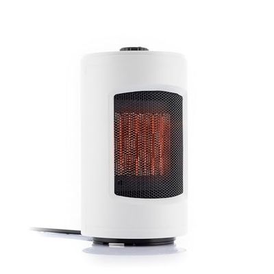 InnovaGoods - Draagbare Keramische Kachel, Roterend met 2 Snelheden, Energiezuinig PTC-Element, 600-1200W, Oscillatie, Thermische en Kantelbeveiliging, Compact en Licht, Wit/Zwart