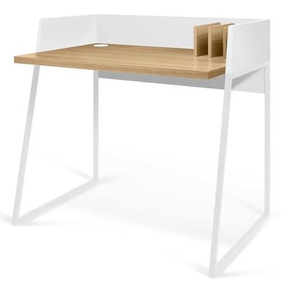 TEMAHOME Volga bureau eiken en wit 90 x 60 x 88 cm