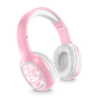 Music Sound SHINY Cuffia Wireless con Padiglioni Around Ear, Per un Ascolto Immersivo del Suono, Disponibile in Colorazioni e Fantasie, Play Time 14 ore, Rosa