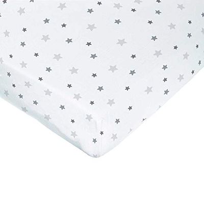 Domiva - Sábana bajera con diseño de estrellas, 70 x 140 cm, color gris