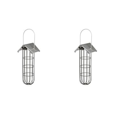 Mangeoire Boule de Graisse pour Oiseaux 11 x 33 x 10 cm Noir (Lot de 2)