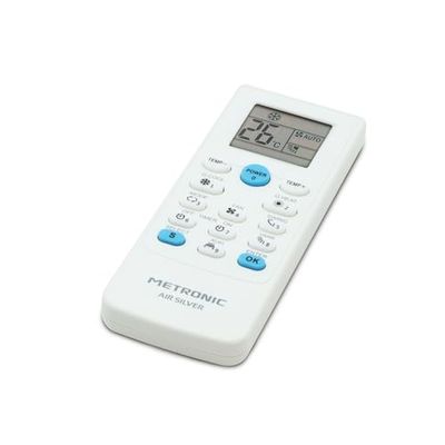 Metronic 495348 - Mando a Distancia Universal para Aire Acondicionado, Mando Universal Aire Acondicionado búsqueda automática o por Modelo, Timer, 5 Modos de Funcionamiento, Blanco