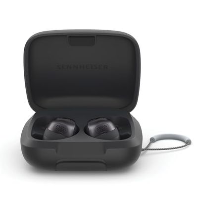 Sennheiser MOMENTUM Sport oordopjes met Sport Sound Tuning en adaptieve ANC, Secure Fit, 24u Accu tijd, Fitness Tracker voor lichaamsprestatiegegevens - Grafiet