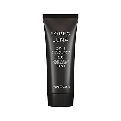 FOREO LUNA 2-in-1 Shaving Cream & Cleansing Foaming Cream - Shaving Foam for Men - Face Wash & Shave Gel - Vitamin E & Olive Oil- Razor Burn Protection - All Skin Types & Vegan - Travel Size - 100ml