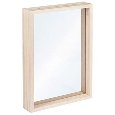 Rayher Moldura de madeira com duplo metacrilato, 16 x 22 x 3,5 cm, moldura para fotos grandes, 62840505