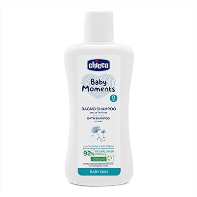 Chicco Baby Moments Bagno Shampoo Senza Lacrime per Cute Sensibile e Capelli Sottili dei Neonati, 0+ Mesi - 200 ml