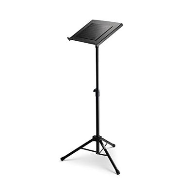 OnStage LPT7000 Deluxe laptopstativ (bärbar, hopfällbar arbetsstation för bärbara datorer, surfplattor, telefoner, mobila enheter och kontroller, justerbar höjd och lutning, halkfri plattform och